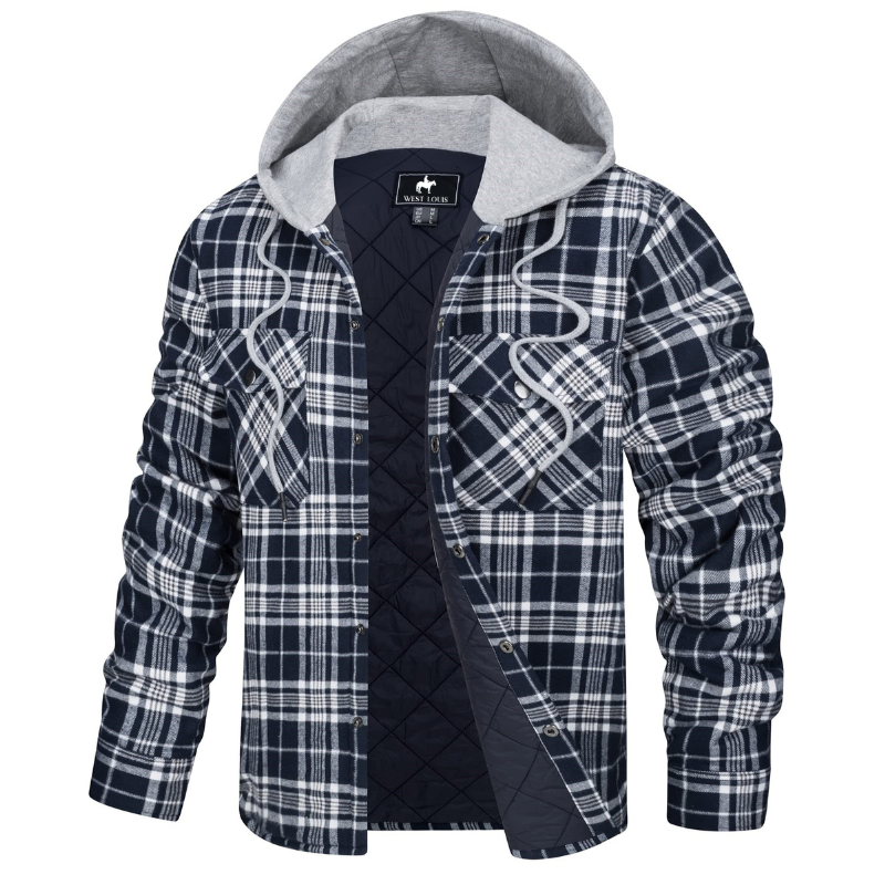 Nathan | Cozy Hooded Plaid Flannel Jacket