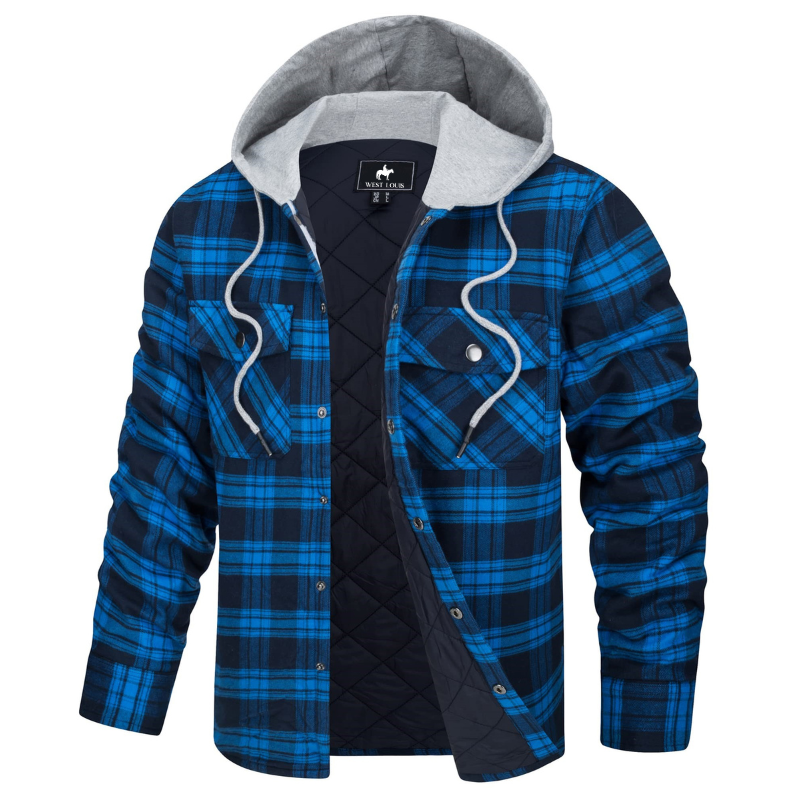 Nathan | Cozy Hooded Plaid Flannel Jacket