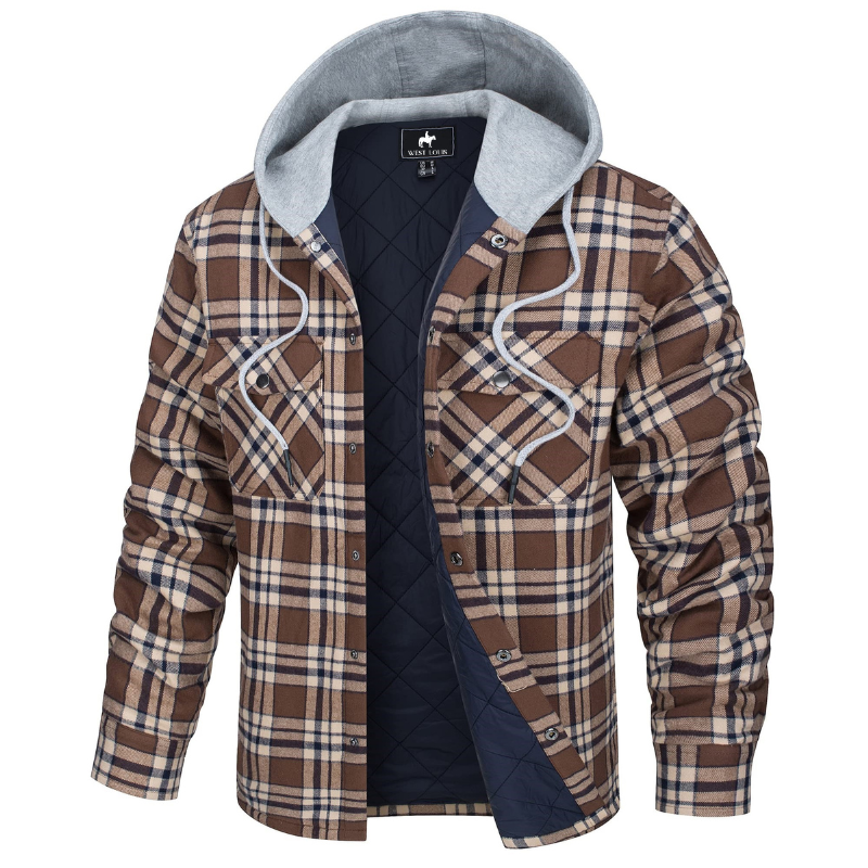 Nathan | Cozy Hooded Plaid Flannel Jacket