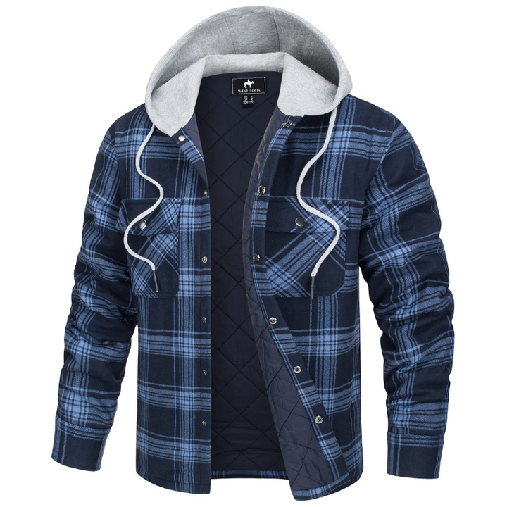 Nathan | Cozy Hooded Plaid Flannel Jacket