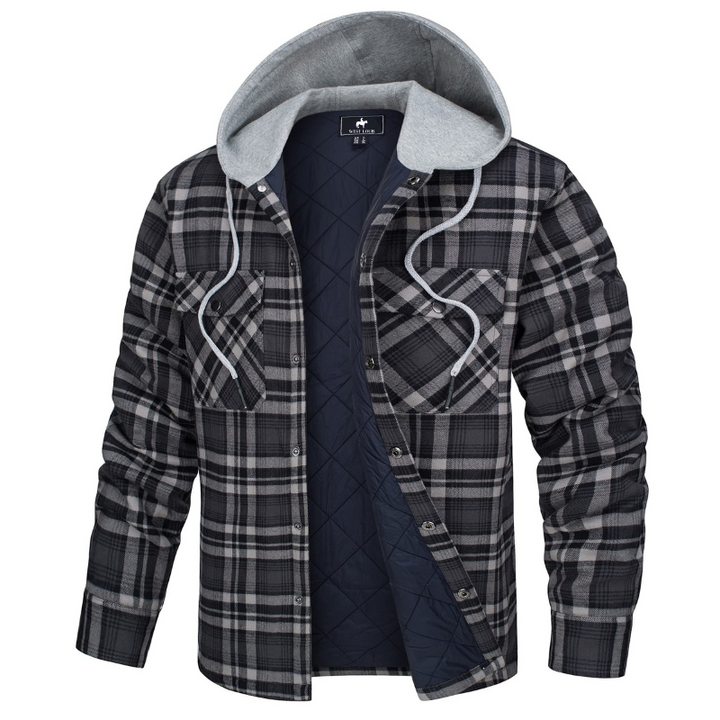 Nathan | Cozy Hooded Plaid Flannel Jacket