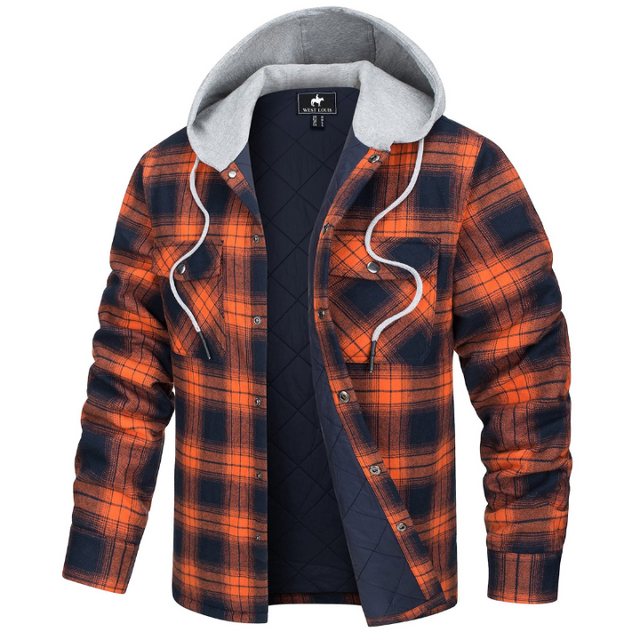 Nathan | Cozy Hooded Plaid Flannel Jacket