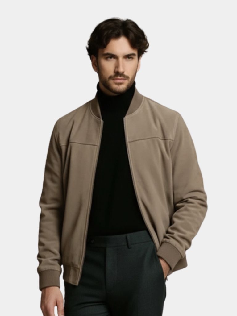 Nathan | Refined Classic Bomber Jacket with Ribbed Trim