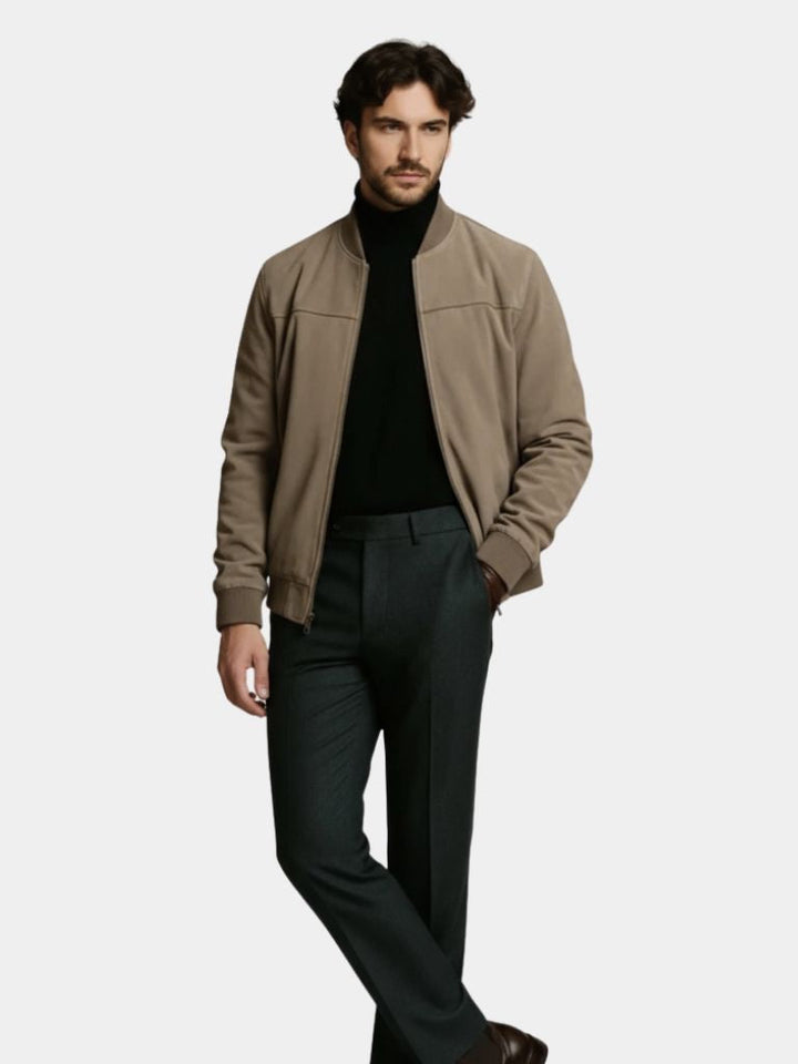 Nathan | Refined Classic Bomber Jacket with Ribbed Trim