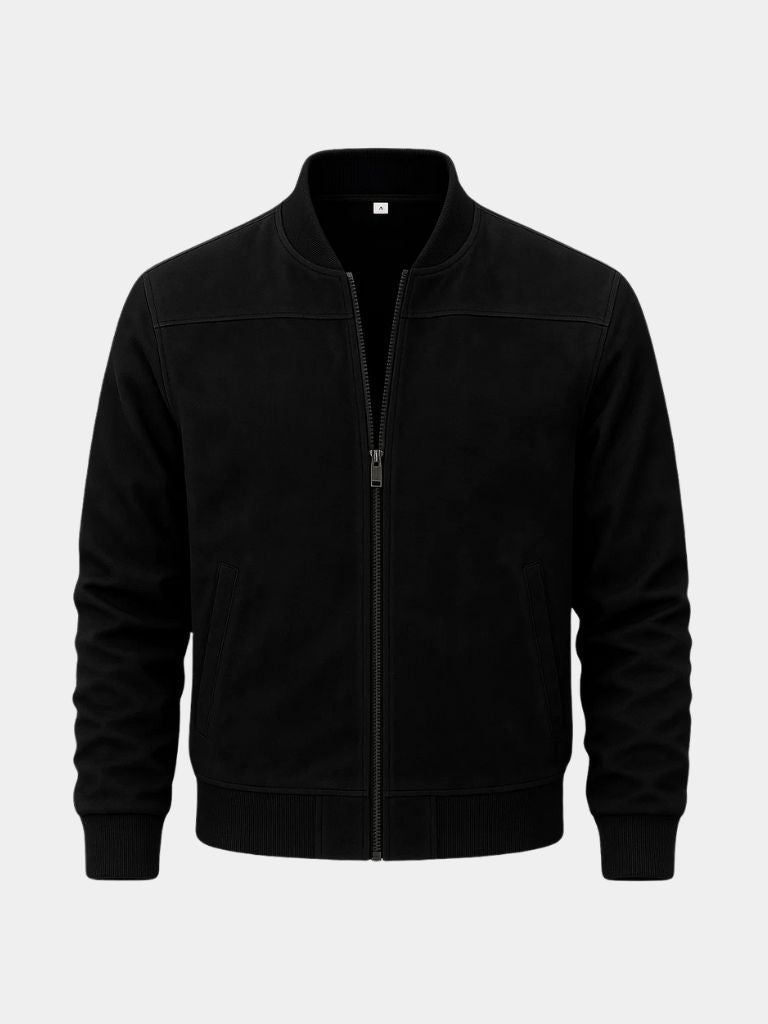 Nathan | Refined Classic Bomber Jacket with Ribbed Trim