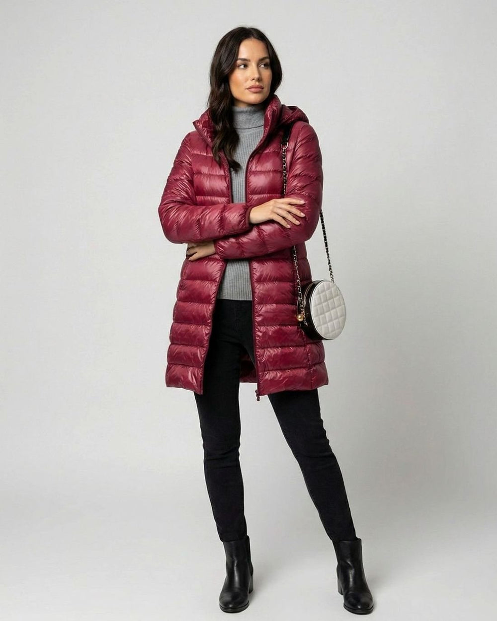 Nicole | Classic Long Hooded Quilted Puffer Jacket