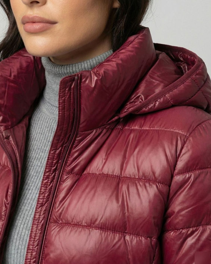 Nicole | Classic Long Hooded Quilted Puffer Jacket
