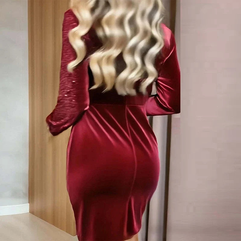 Nicole | Polished Sequin Wrap Christmas Party Dress