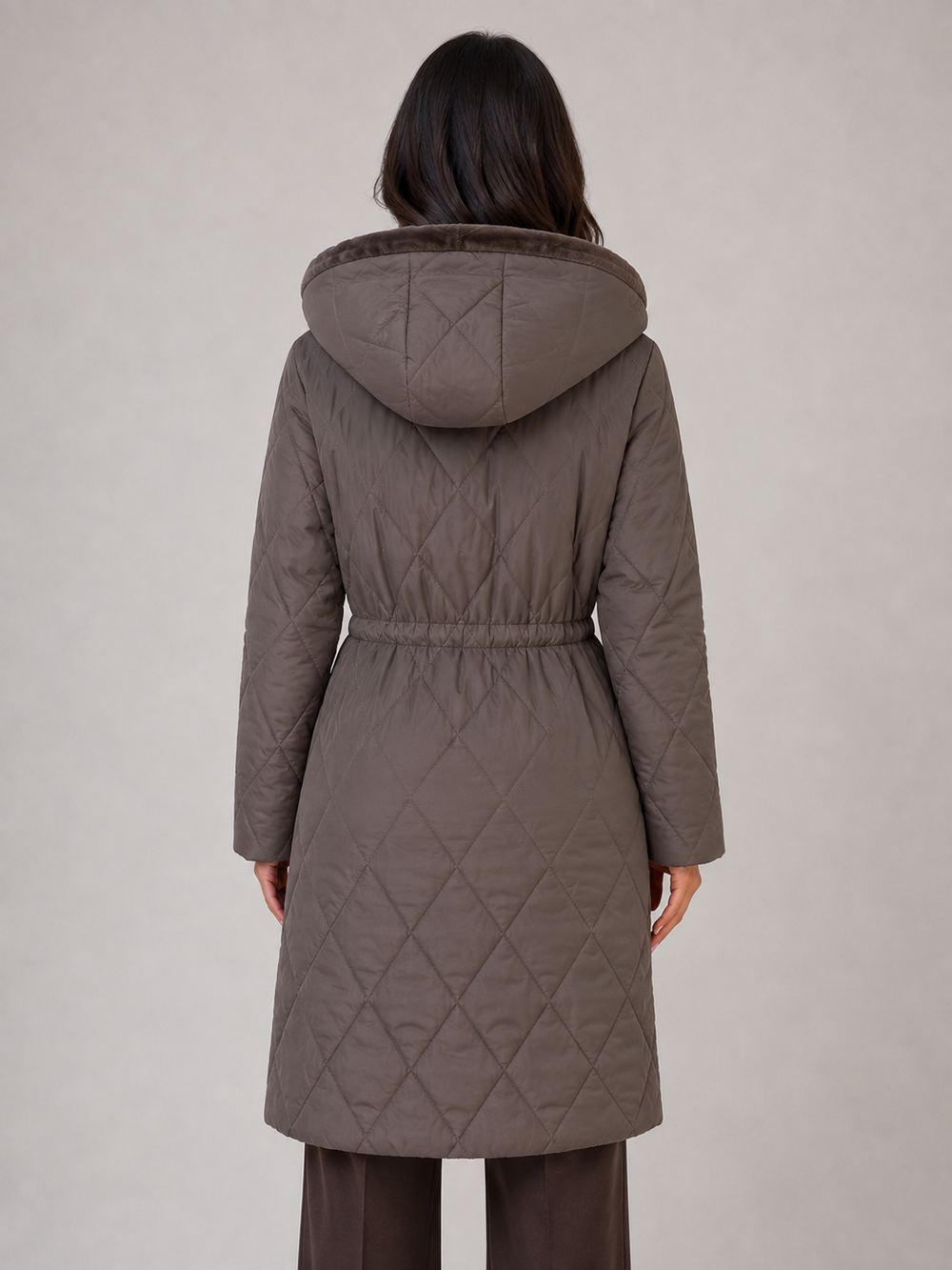 Nicole | Refined Long Hooded Quilted Puffer Jacket