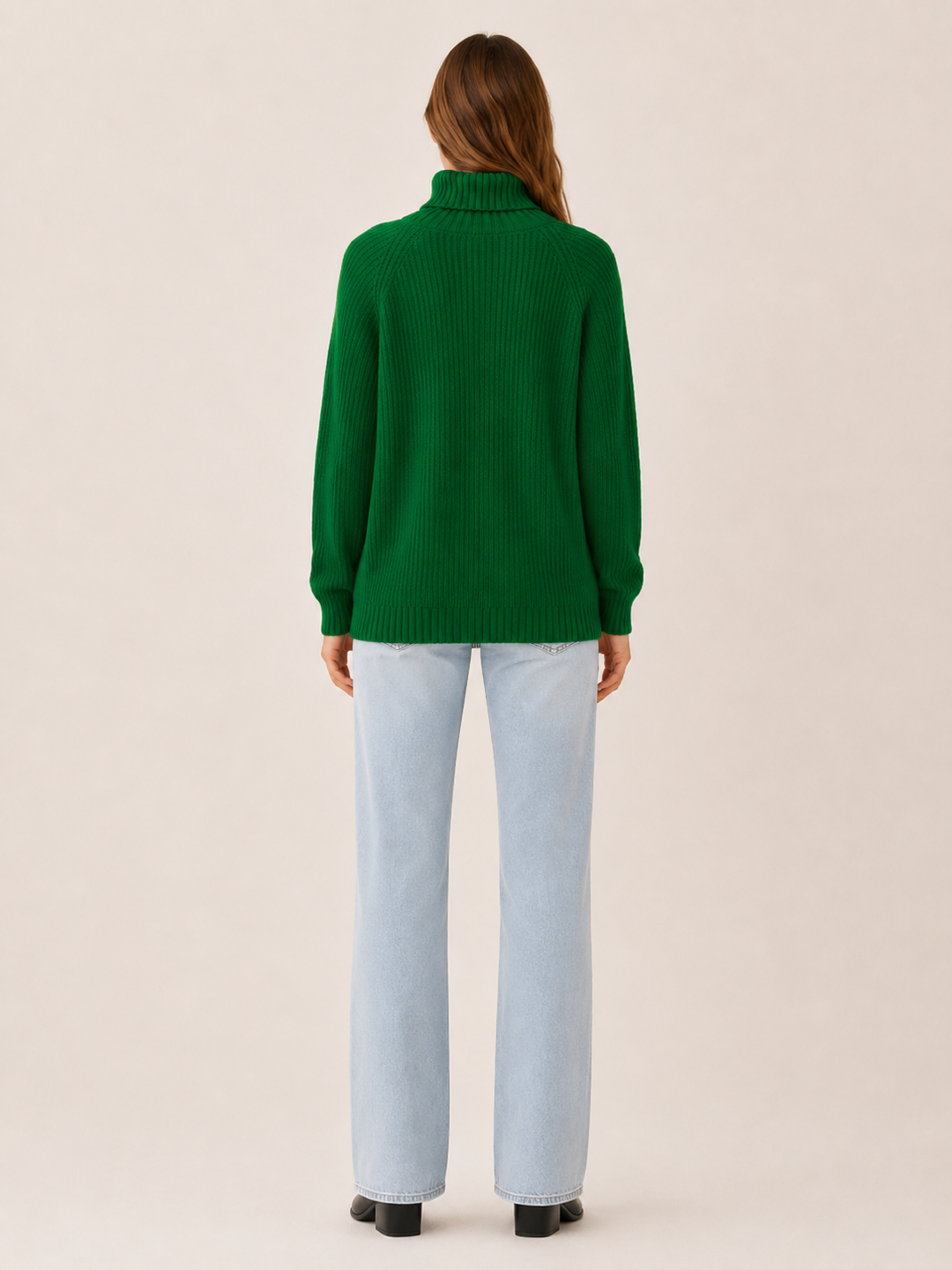 Nicole | Relaxed Ribbed Long Sleeve Turtleneck Sweater