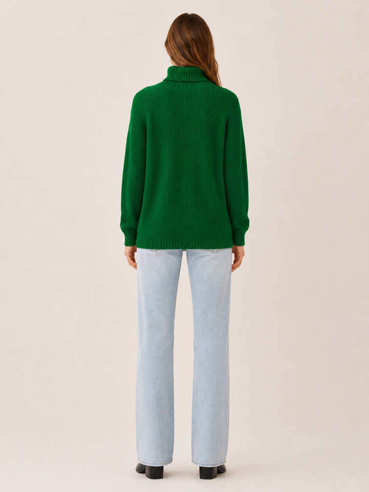 Nicole | Relaxed Ribbed Long Sleeve Turtleneck Sweater