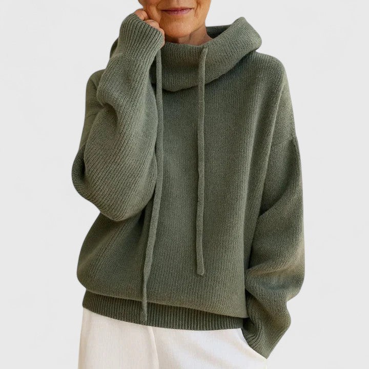 Nicole | Timeless Drawstring Cowl Neck Turtleneck Sweater