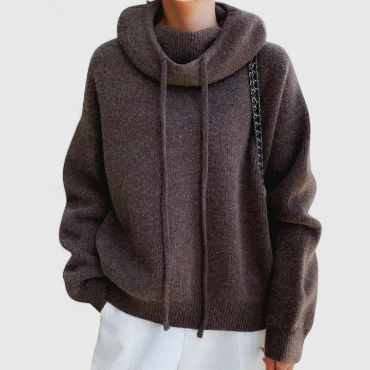 Nicole | Timeless Drawstring Cowl Neck Turtleneck Sweater