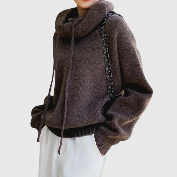 Nicole | Timeless Drawstring Cowl Neck Turtleneck Sweater