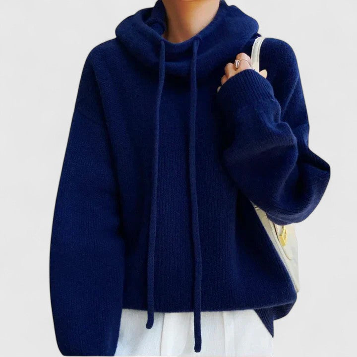 Nicole | Timeless Drawstring Cowl Neck Turtleneck Sweater