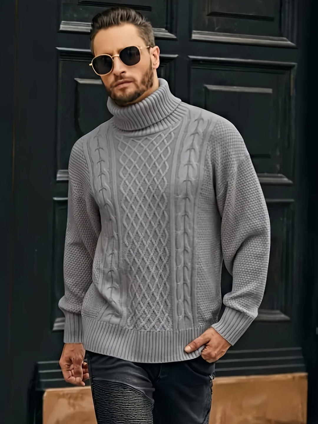 Noah | Stylish Cable-Knit Turtleneck Sweater