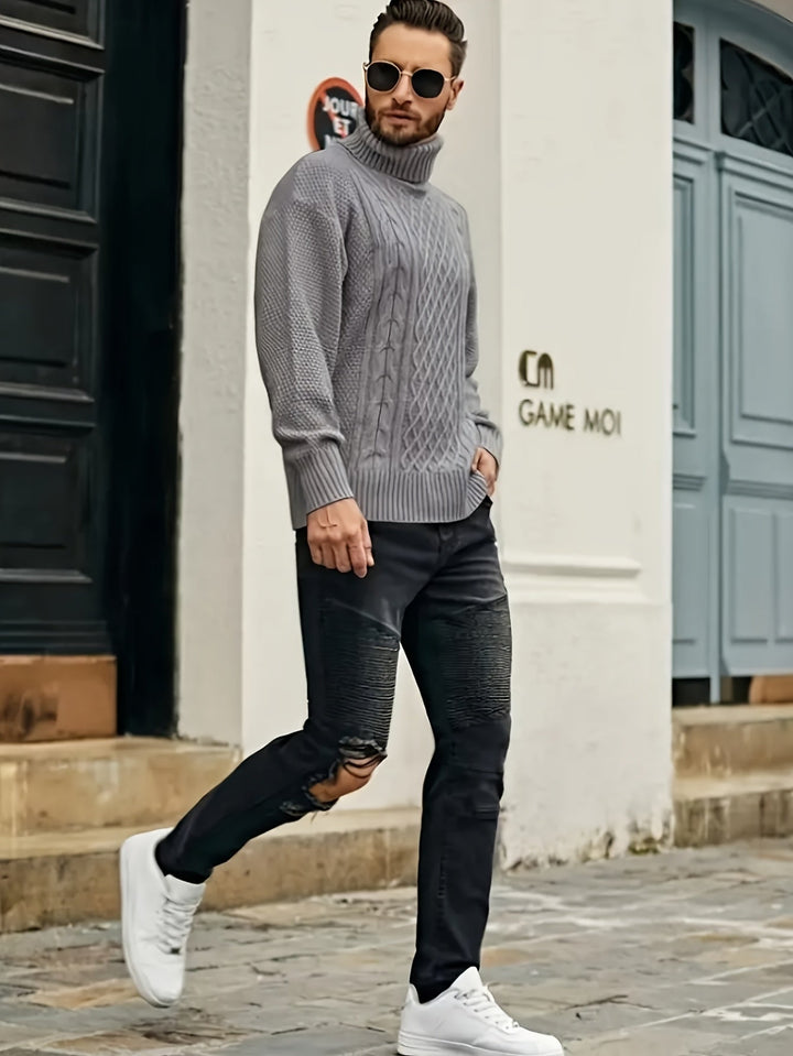 Noah | Stylish Cable-Knit Turtleneck Sweater