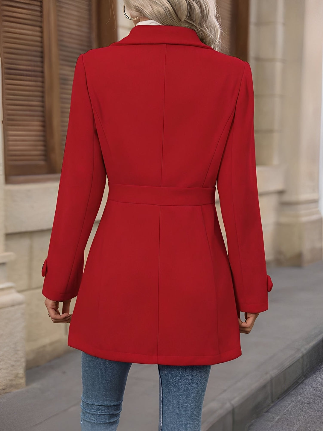 Pamela | Chic Belted Notch Collar Double Breasted Trench Coat
