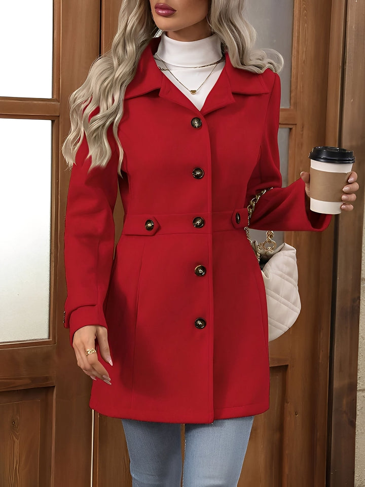 Pamela | Chic Belted Notch Collar Double Breasted Trench Coat