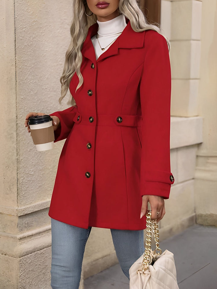Pamela | Chic Belted Notch Collar Double Breasted Trench Coat