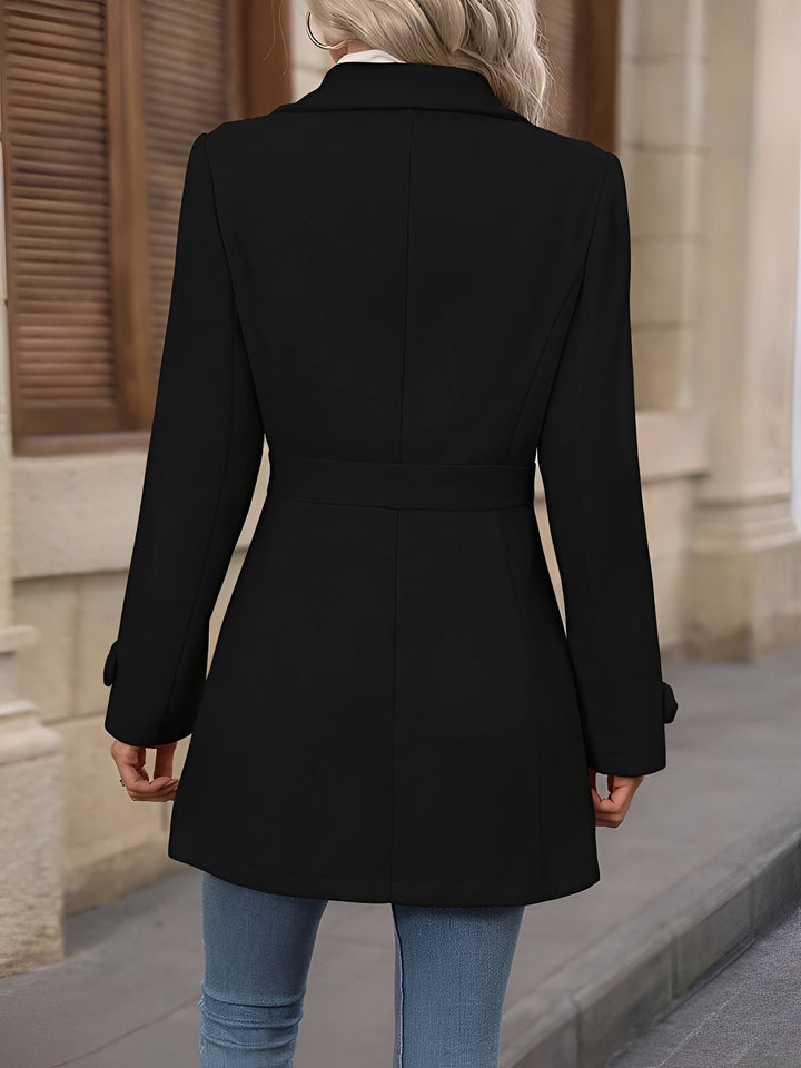 Pamela | Chic Belted Notch Collar Double Breasted Trench Coat