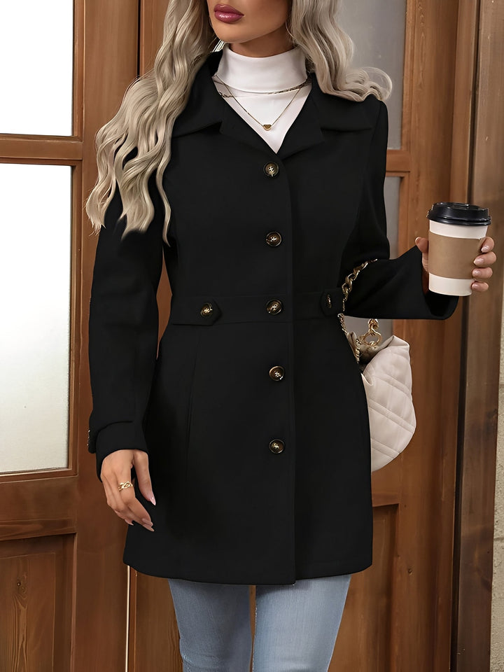 Pamela | Chic Belted Notch Collar Double Breasted Trench Coat