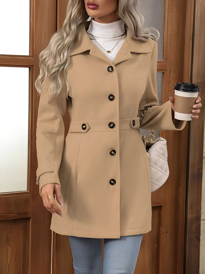 Pamela | Chic Belted Notch Collar Double Breasted Trench Coat