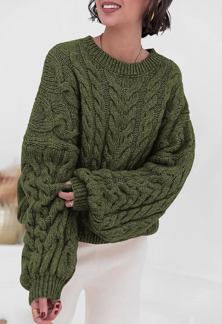 Patricia | Chic Oversized Womens Chunky Cable Knit Pullover Sweater