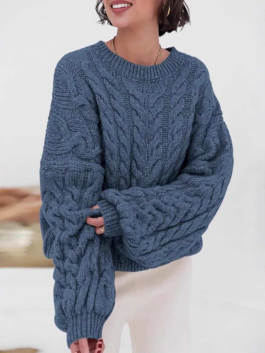 Patricia | Chic Oversized Womens Chunky Cable Knit Pullover Sweater