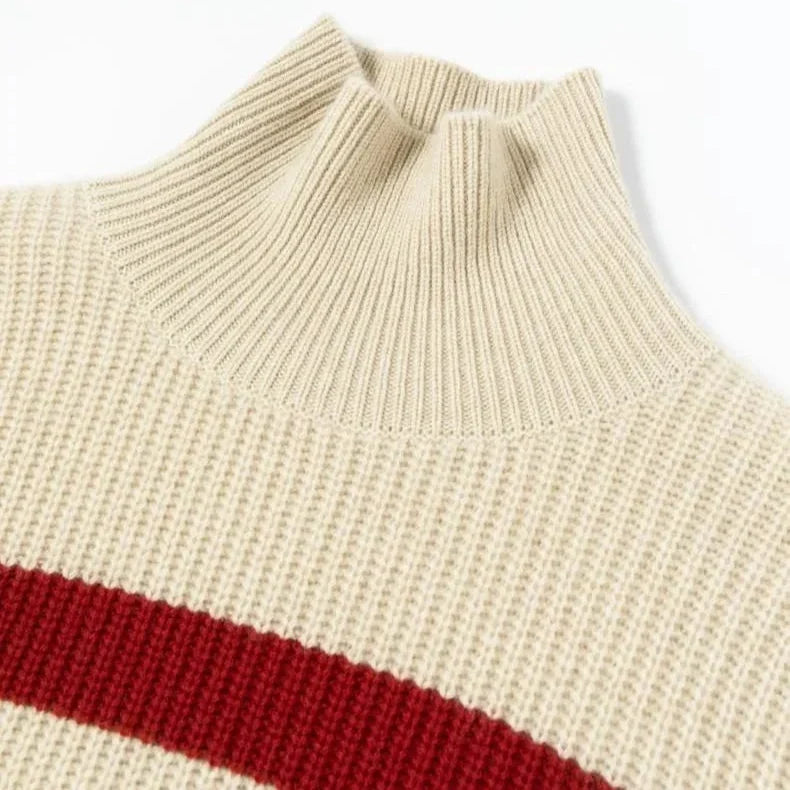 Patricia | Sophisticated Striped Turtleneck Chunky Knit Sweater