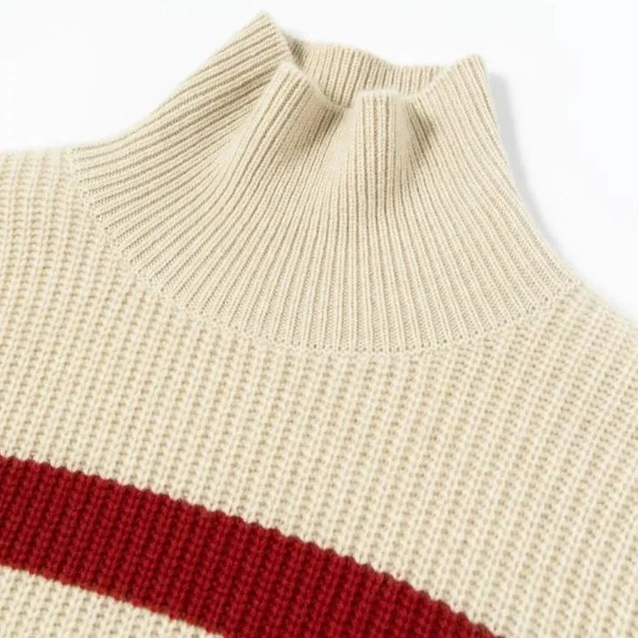 Patricia | Sophisticated Striped Turtleneck Chunky Knit Sweater