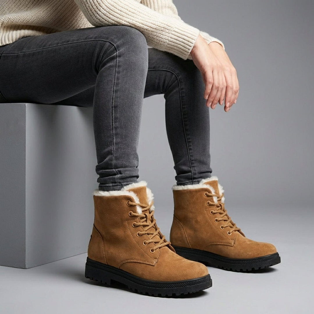 Patricia | Stylish Fur-Lined Lace-Up Snow Boots