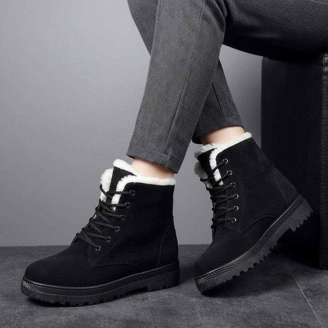 Patricia | Stylish Fur-Lined Lace-Up Snow Boots