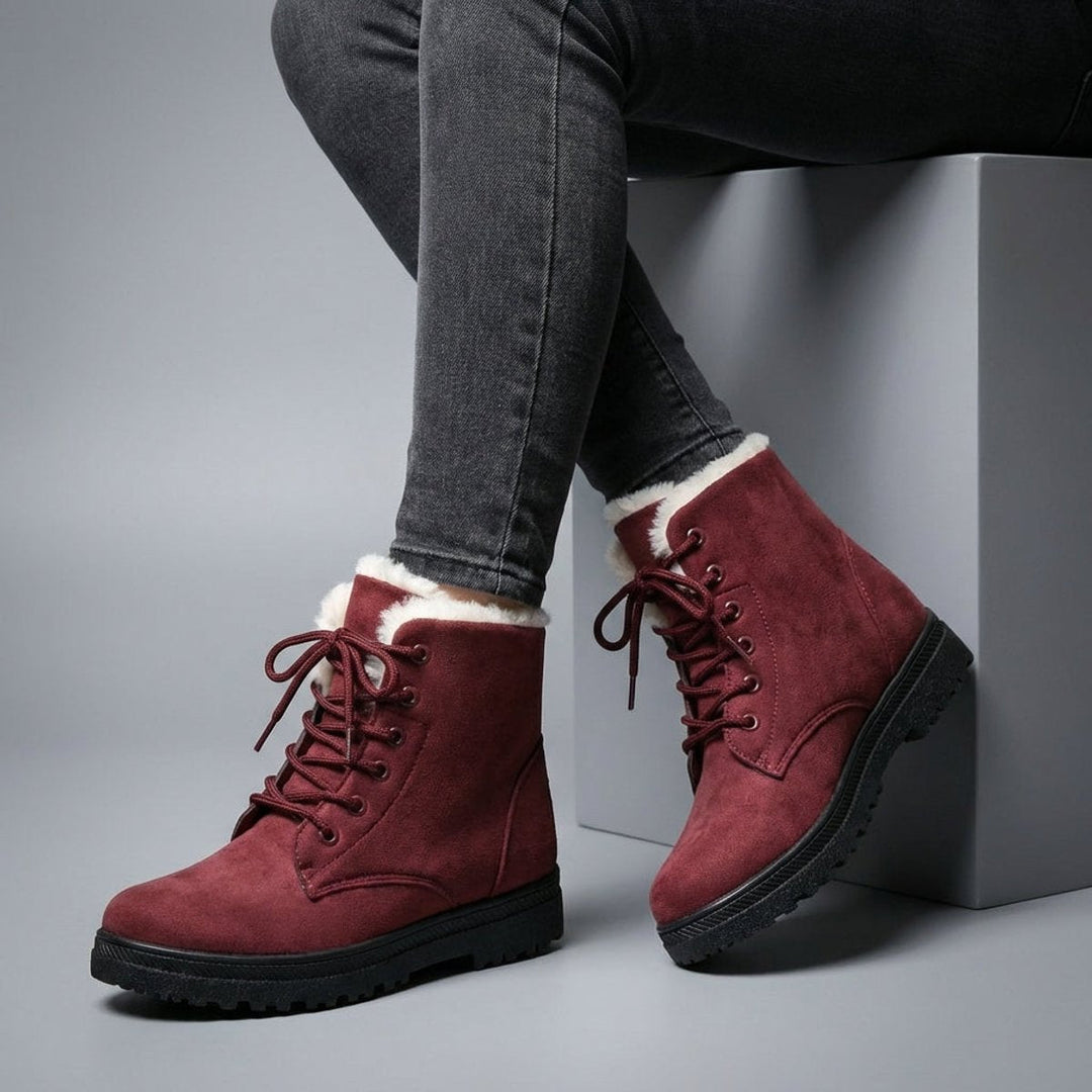 Patricia | Stylish Fur-Lined Lace-Up Snow Boots