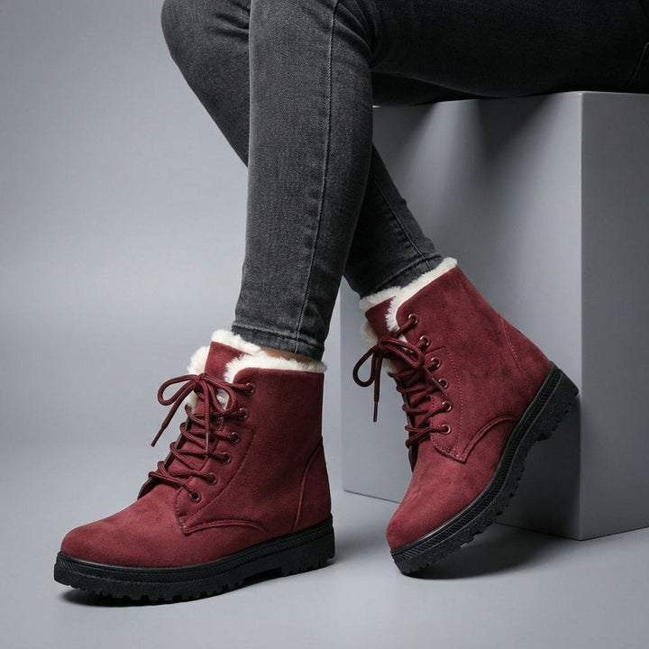 Patricia | Stylish Fur-Lined Lace-Up Snow Boots