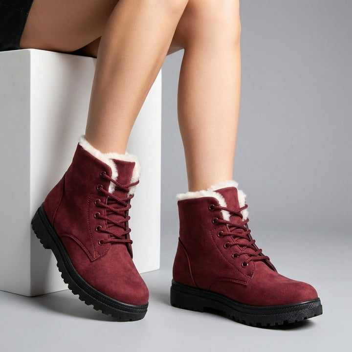 Patricia | Stylish Fur-Lined Lace-Up Snow Boots