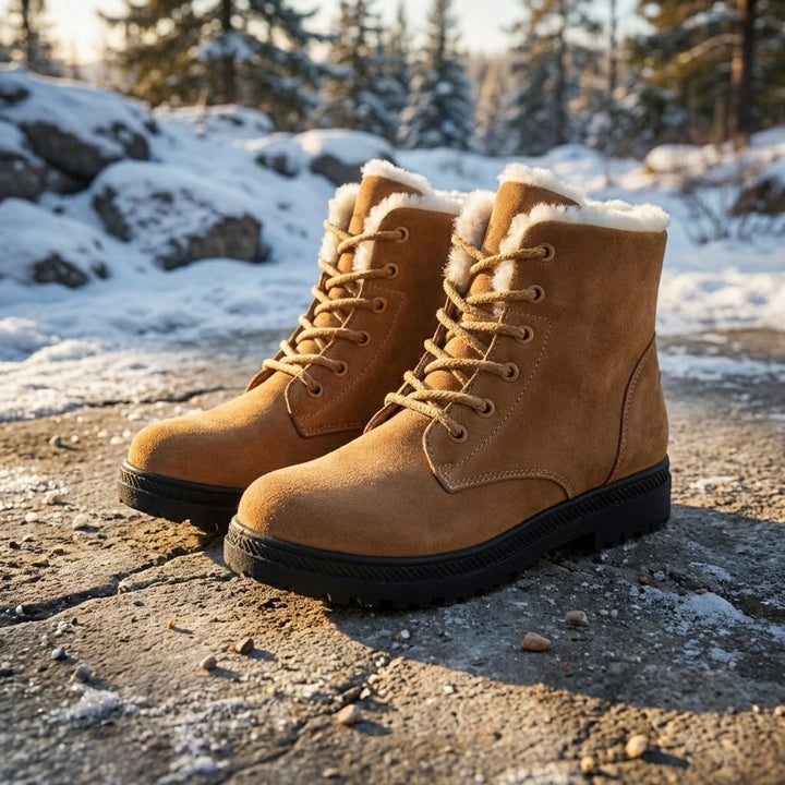 Patricia | Stylish Fur-Lined Lace-Up Snow Boots