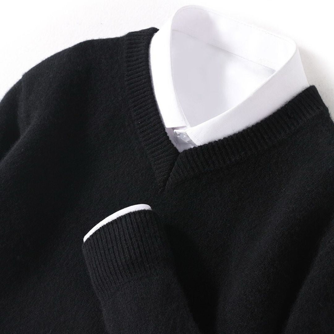 Patrick | V-Neck Long Sleeve Knit Mens Sweaters