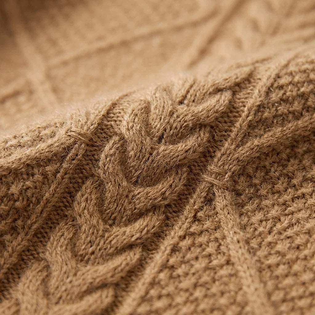 Rachel | Elegant Mock Neck Cable Knit Sweater