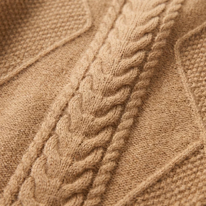 Rachel | Elegant Mock Neck Cable Knit Sweater