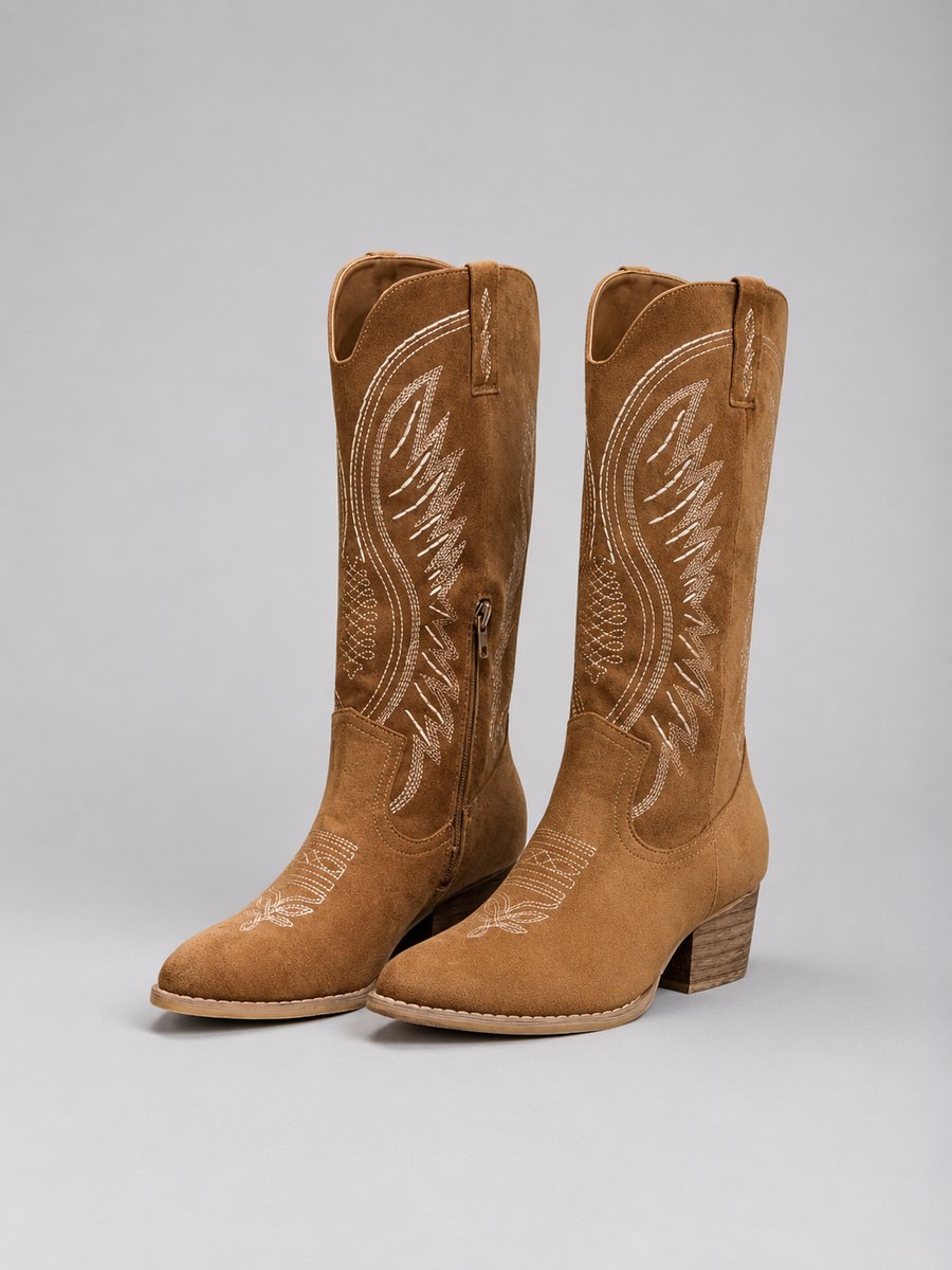 Rachel | Stylish Western Embroidered Knee High Boots