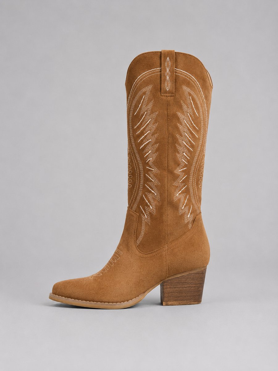 Rachel | Stylish Western Embroidered Knee High Boots