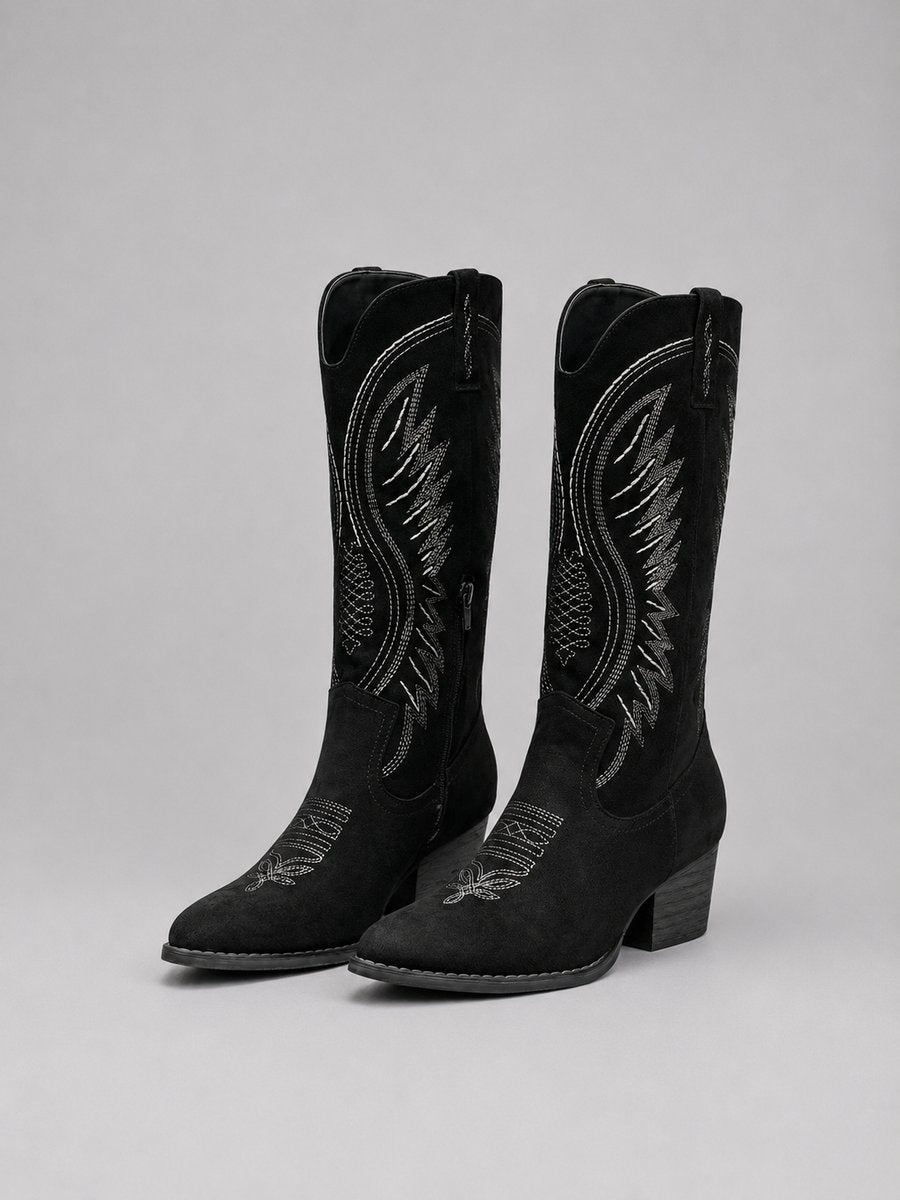Rachel | Stylish Western Embroidered Knee High Boots