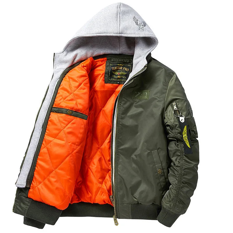 Randy | Relaxed Hooded Bomber Jacket with Multiple Pockets