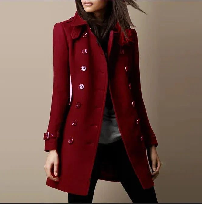 Rebecca | Stylish Double-Breasted Tailored Pea Coat