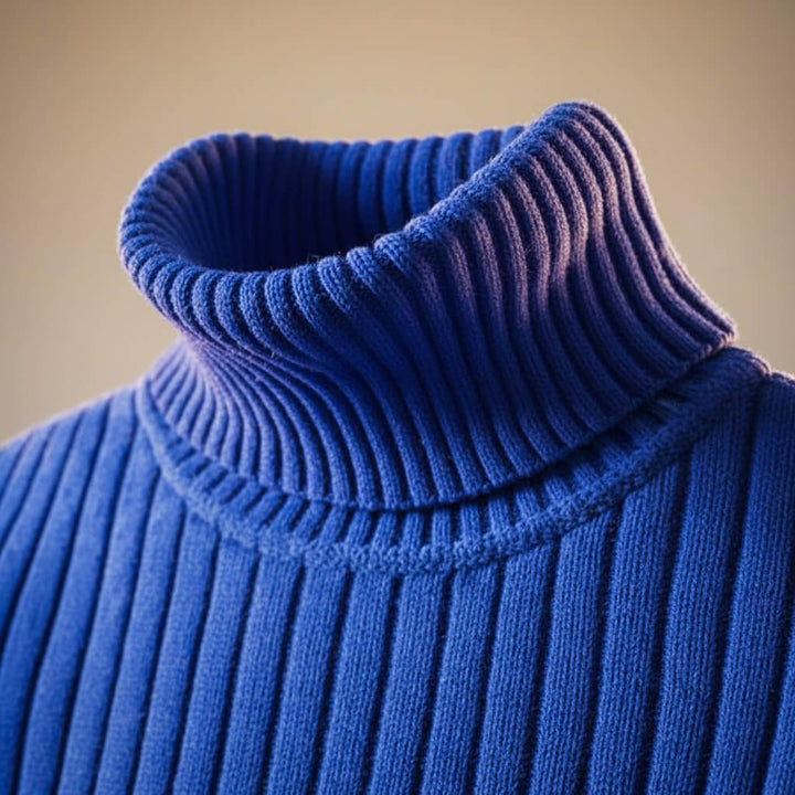 Richard | Relaxed Ribbed Long Sleeve Turtleneck Sweater
