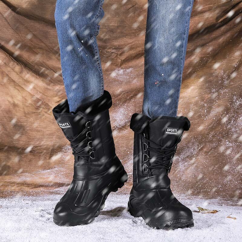 Roger | Plush-Lined Mid-Calf Lace-Up Winter Boots Men