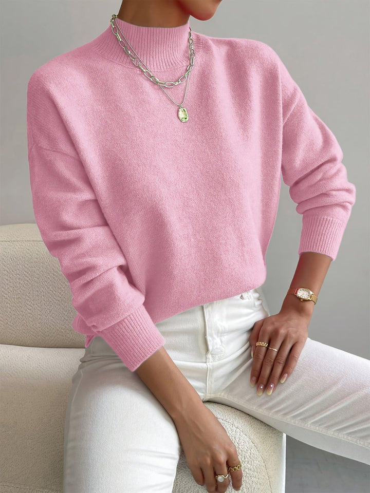 Ruth | Graceful Turtleneck Knit Sweater with Ribbed Trim