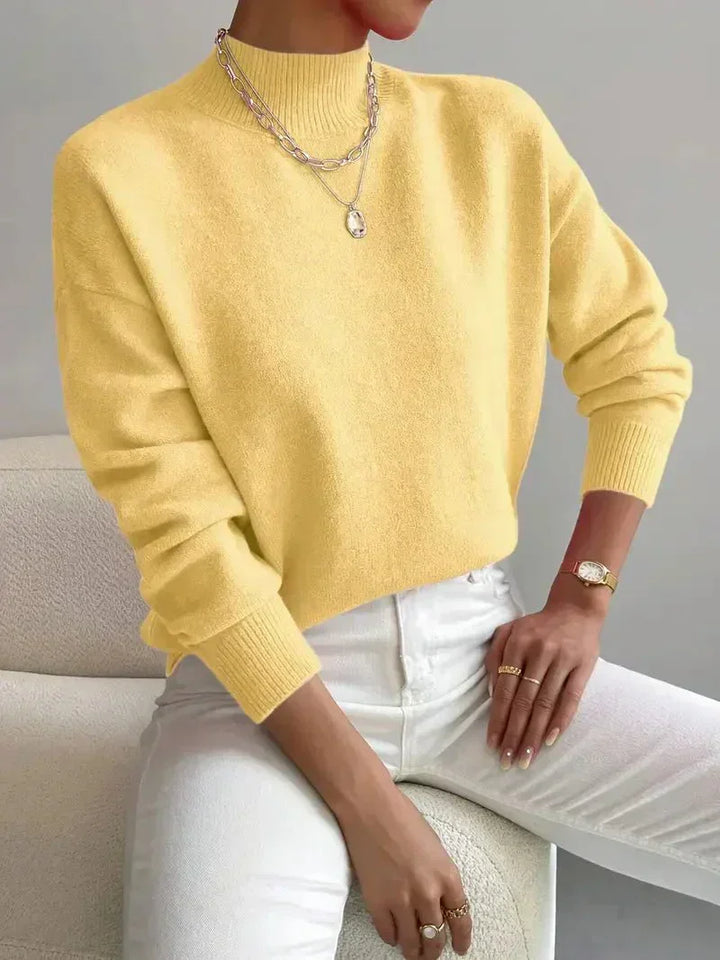 Ruth | Graceful Turtleneck Knit Sweater with Ribbed Trim