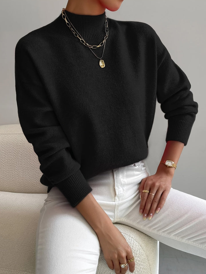 Ruth | Graceful Turtleneck Knit Sweater with Ribbed Trim